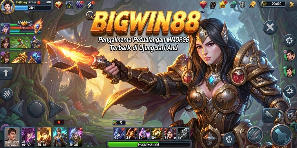 Tangkapan layar <strong>BIGWIN88</strong> yang menampilkan pertarungan epik di dunia MMORPG.