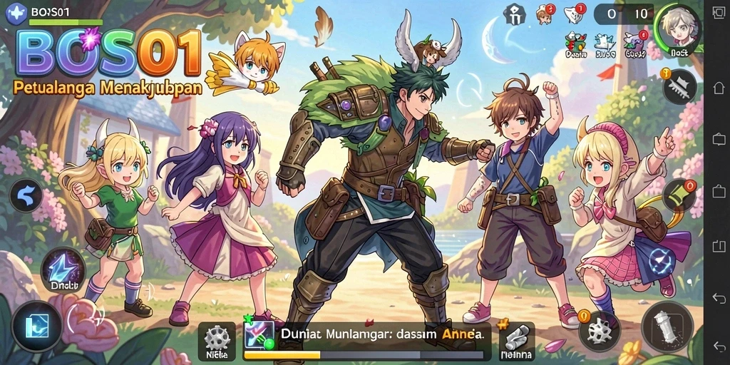 Tampak aksi menegangkan dalam gameplay Anime di BOS01.