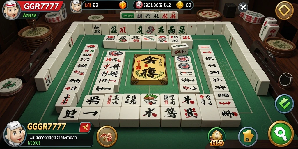 Screenshot gameplay GGR7777 yang menampilkan ubin Mahjong.