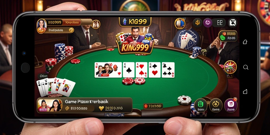 Screenshot KING999 menampilkan sesi poker yang mendebarkan.