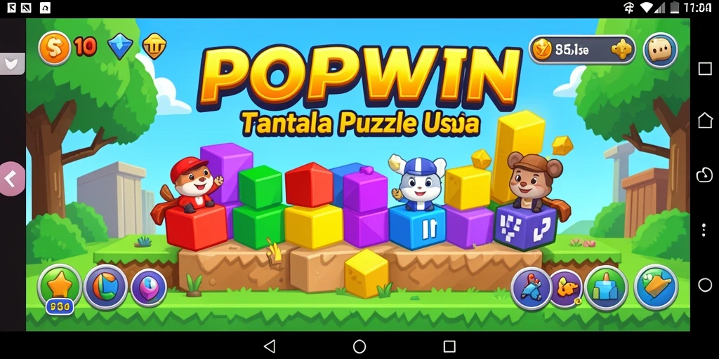 Tampilan gameplay POPWIN yang menarik dan penuh tantangan puzzle.