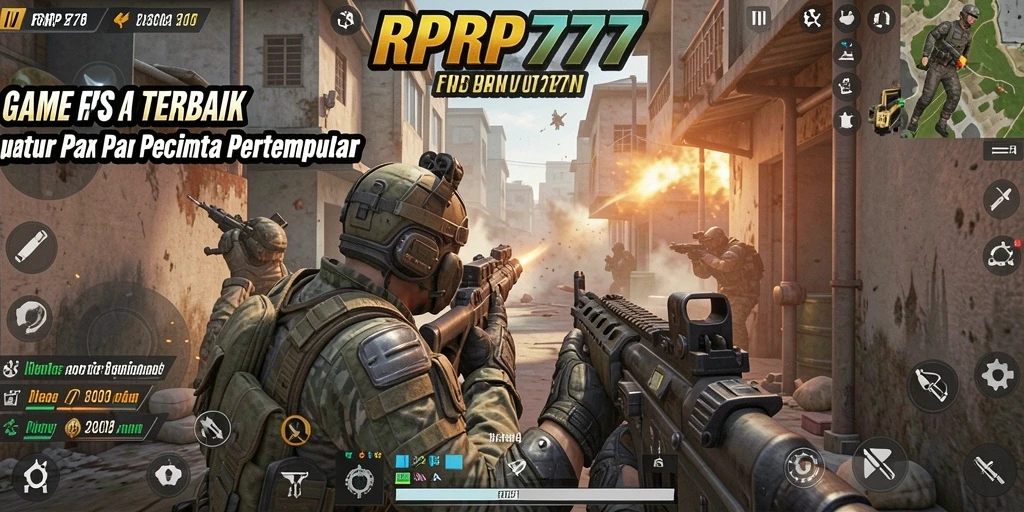 Screenshot RPRP777 menampilkan aksi pertempuran yang mendebarkan di medan perang.