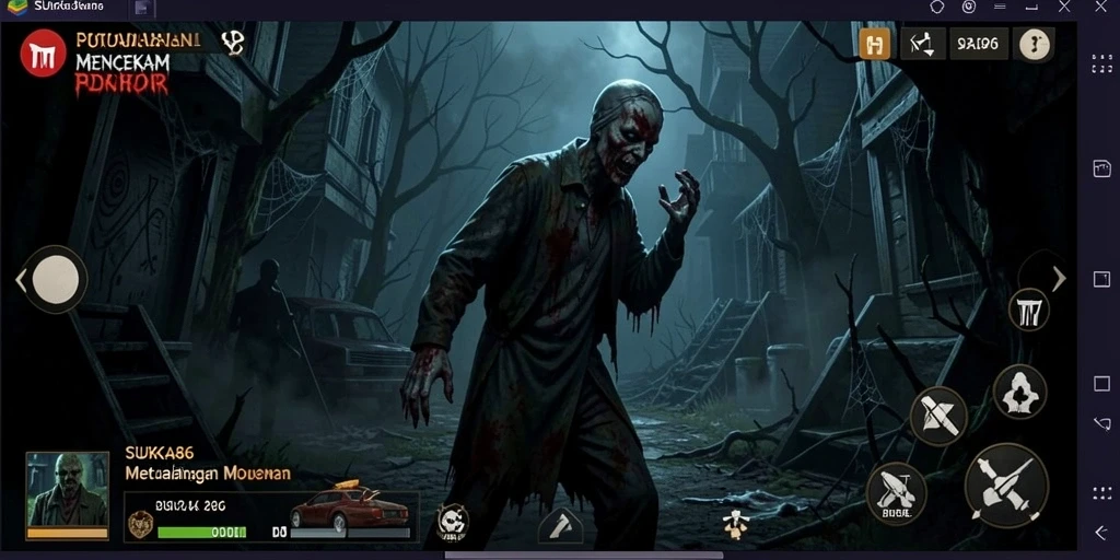 Screenshot gameplay SUKA86 yang menyeramkan dan mendebarkan.